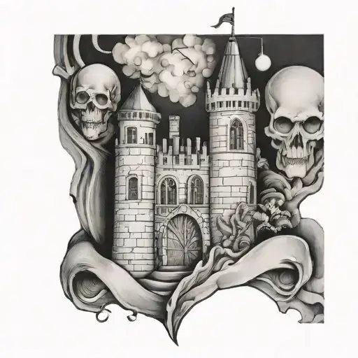 Engineer castle tattoo design idea