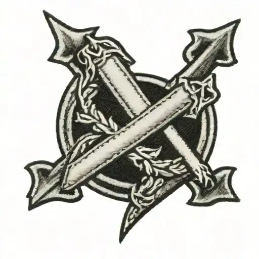 first Calvary division patch stitched to skin tattoo design idea