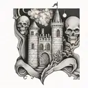 Engineer castle tattoo design idea