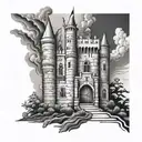 Engineer castle tattoo design idea
