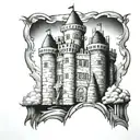 Engineer castle tattoo design idea
