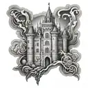 Engineer castle tattoo design idea