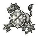 first Calvary division patch stitched to skin tattoo design idea