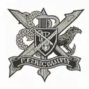 first Calvary division patch stitched to skin tattoo design idea