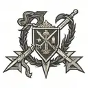 first Calvary division patch stitched to skin tattoo design idea