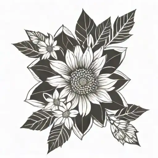 plain daisy tattoo design idea