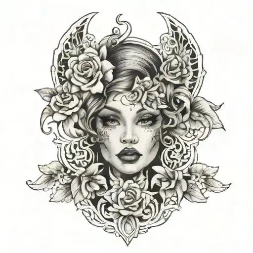 Fortune in lace tattoo design idea
