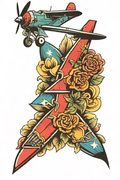 airplane tattoo design idea