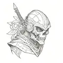 skull ninja suit wearing tattoo design idea