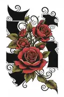 script, masculine, and floral tattoo design idea