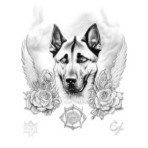 Belgian sepherd malinois tattoo design idea