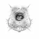 cosmic eye tattoo design idea
