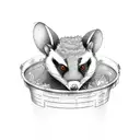 angry possum in trash tattoo design idea