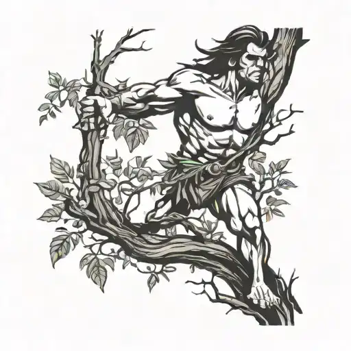Tarzan in tree tattoo design idea