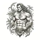Tarzan beating chest tattoo design idea