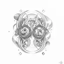 libra with gemini and pisces tattoo design idea