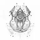 libra with gemini and pisces tattoo design idea
