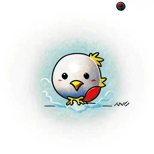 Cute Chick in a egg  tattoo design idea