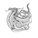 Ouroboros dragons tattoo design idea