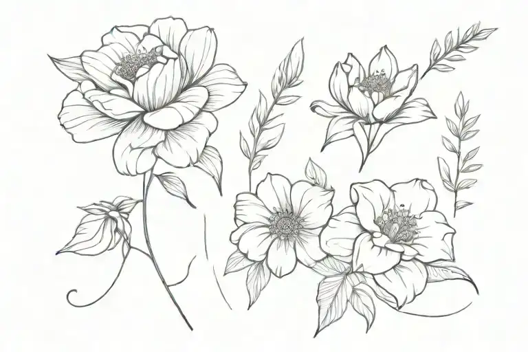 April May July September November birth flowers tattoo design idea