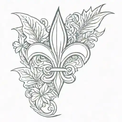 saints logo with weed leaf tattoo design idea