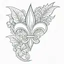 saints logo with weed leaf tattoo design idea