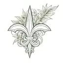 saints logo with weed leaf tattoo design idea