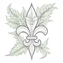 saints logo with weed leaf tattoo design idea