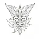 saints logo with weed leaf tattoo design idea