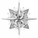 magine a sleek arrow pointing forward, with the feathered end transitioning into a compass rose. The arrow can have clea tattoo design idea