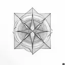 Create a geometric arrow with clean, sharp lines, and embed a precise compass at its core. tattoo design idea