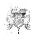 half a beer glass, half a woman's body tattoo design idea