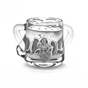 half a beer glass, half a woman's body tattoo design idea