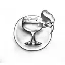 half a beer glass, half a woman's body tattoo design idea