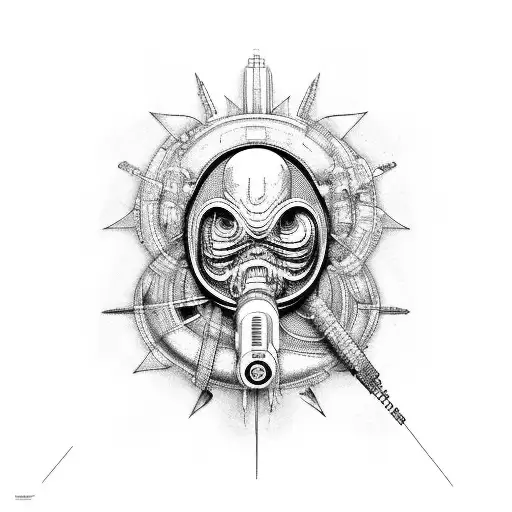 sci-fi gaming astronomy band giger tattoo design idea