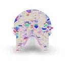 An abstract design featuring a pixelated Philadelphia Eagles helmet surrounded by binary code tattoo design idea