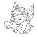 princess fairy sad devil baby tattoo design idea