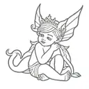 princess fairy sad devil baby tattoo design idea