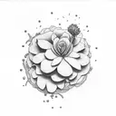 heather flower with the name Hadley tattoo design idea