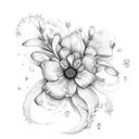 heather flower with the name Hadley tattoo design idea