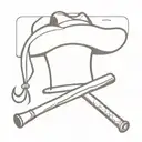 church bells, baseball bat, cowboy hat tattoo design idea