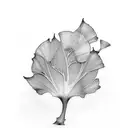 ginkgo leave tattoo design idea