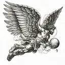 Icarus falling from the sky tattoo design idea