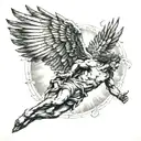 Icarus falling from the sky tattoo design idea