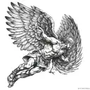 Icarus falling from the sky tattoo design idea