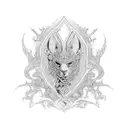 An intricate blackwork design featuring elements from 'Il Piccolo Principe' tattoo design idea