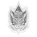 An intricate blackwork design featuring elements from 'Il Piccolo Principe' tattoo design idea