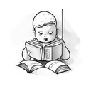 A small prince reading a book in a whimsical style tattoo design idea