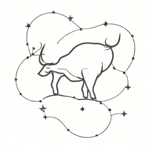 Taurus constellation with initials sf tattoo design idea