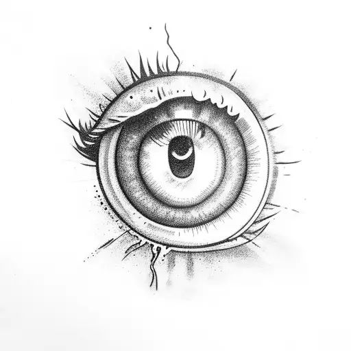 Eye with 3 stars and number 33 tattoo design idea